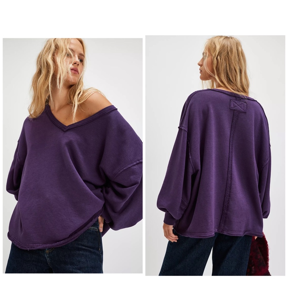 Free People Venice  V-Neck Sweatshirt